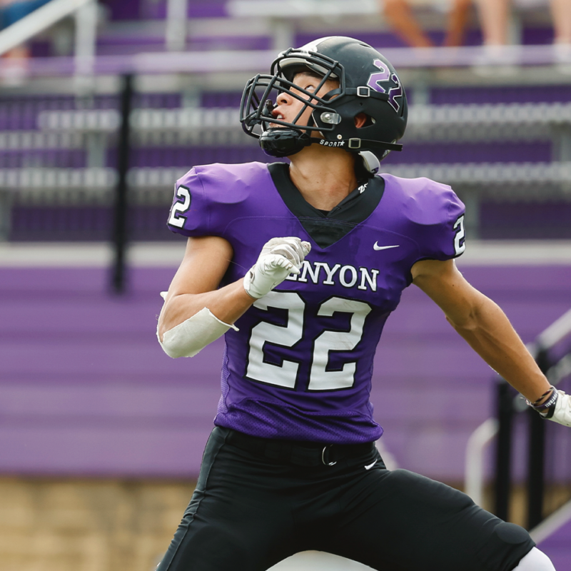 Zachary Kim looks in a pass in his game against Wittenberg.