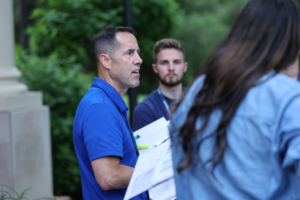 Dr. Eric Buller, Miami ’19, facilitates at the 2024 Wooden Institute.