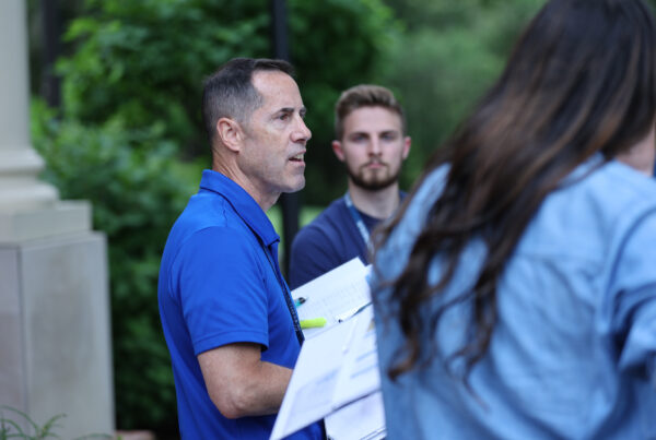 Dr. Eric Buller, Miami ’19, facilitates at the 2024 Wooden Institute.