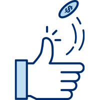 Icon of a hand flipping a coin.
