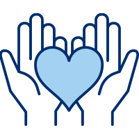 Icon of two hands holding a heart.